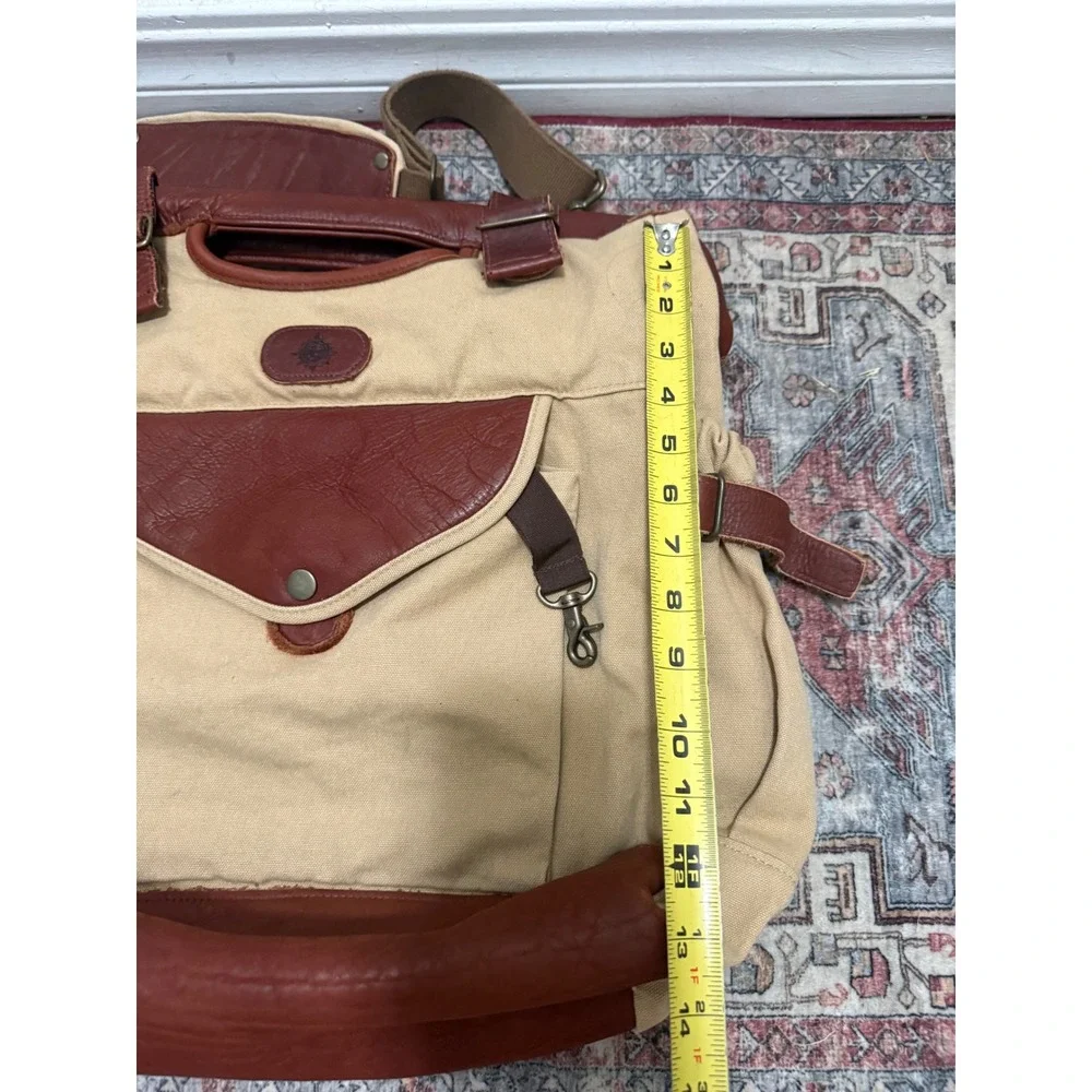 Buffalo Jackson Canvas Brown Leather Messenger Bag Crossbody Field Bag 19x14